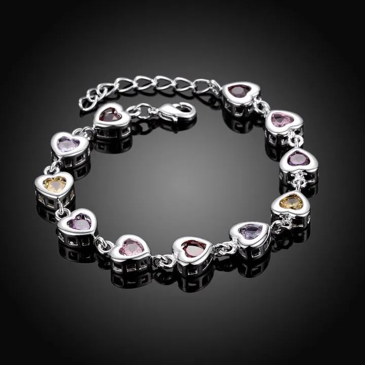 925%20Sterling%20silver%20elegant%20charm%20Bracelets%20chain%20beautiful%20crystal%20stone%20drop%20Jewelry%20fashion%20for%20women%20wedding%20lady%20cute%20-%20Image%205