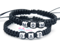 Letter Beads( Text your Name ) Handmade Bracelet with Slip Knott for Adults and Kids. 