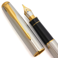Parker Sonnet Fountain Pen (1993) - Cascade Silver GT, C/C, Medium Nib (Near Mint, Works Well). 