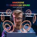 EKSA E1000 V2 RGB Wired Gaming Headphones for PC/PS4/PS5/Switch, 7.1 Surround Headset Gamer With Noise Cancelling Microphone. 