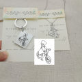 Customized Children Actual Drawing Keychain Kids Artwork Personalized Custom Photo Art Keychain Jewelry Gift. 