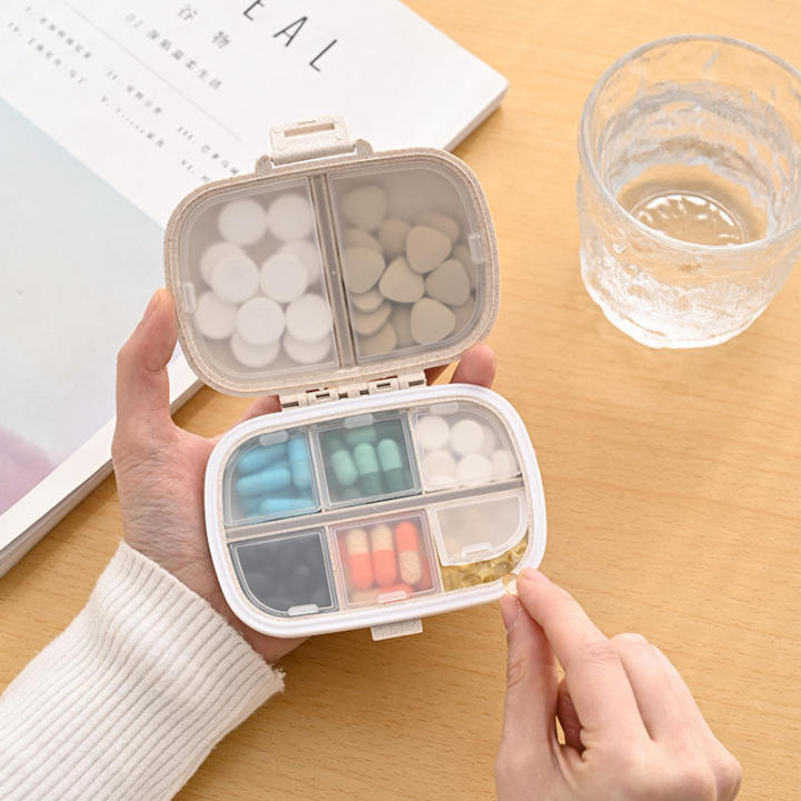 Travel Pill Storage Organizer 8 Compartments Small Medicine Box for Pill Case Holder Custom Portable PP/ABS Plastic Customized