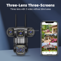 THREE SEPARATE CAMERA V380 Network 6MP Real Triple Lens Outdoor Camera Waterproof HD Outdoor Camera. 