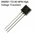 10Pcs- 5551 2N5551 2N-5551 Transistor 180V 0.6mA NPN Transistor TO-92 Bipolar Transistor BJT NPN General Purpose Amplifier 3 Pin Leads Transistor. 