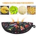 12inch Cloth Bag for Burrito,Portable Tortilla Warmer Pouch Home for Microwave Restaurant Food Pancake,B. 
