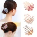 Bridesmaids Flower Comb Harmless to Scalp Flower Leaf Bridal Crystal Hair Ornaments. 