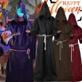 Plague Doctor Costume Bird Mouth Mask Horrible Wizard Cloak Cape Halloween Medieval Hooded Robe Monk Robes Role Playing Men's Cloak Creative Halloween Cosplay Props Steampunk.