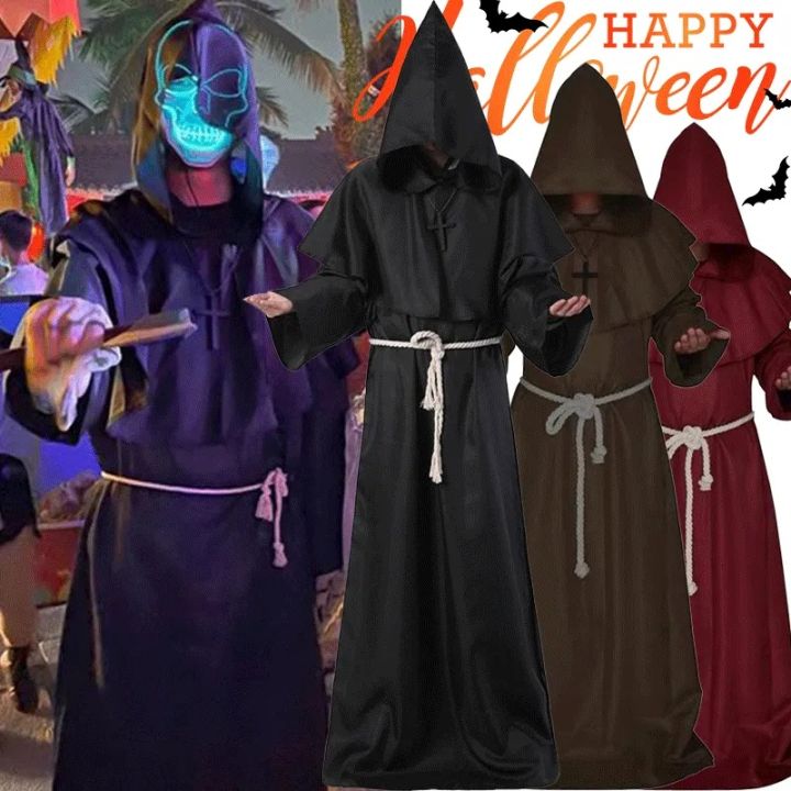 Plague%20Doctor%20Costume%20Bird%20Mouth%20Mask%20Horrible%20Wizard%20Cloak%20Cape%20Halloween%20Medieval%20Hooded%20Robe%20Monk%20Robes%20Role%20Playing%20Men's%20Cloak%20Creative%20Halloween%20Cosplay%20Props%20Steampunk%20-%20Image%202