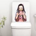 Wcs1058 Demon Slayer Cute Anime Girl Kamado Nezuko Wall Sticker Waterproof Decal Pvc Home Decoration Kids Room Living Room Toile. 