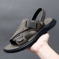 Luxury men's sandals summer genuine leather shoes for men outdoor casual lightweight sandal men's slippers soft sole beach shoes.