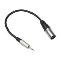 3.5mm Stereo Jack Plug Audio Cable 3.5mm Stereo Jack Plug to 3 Pin XLR Male Microphone Audio Cable Cord Adapter 0.3M. 