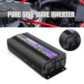 1600W Pure Sine Wave Intelligent String Inverter Power Inverter Car Inverter Black 12V To 220V / 24V To 220V / 48V To 220V / 60V To 220V - Battery 12v. 