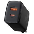 Baseus Compact Fast Charger Fast Charging Wall Charger U+C 20W US Black. 