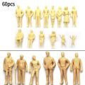 60pcs/lot 1:87 Scale Model Miniature Figures Standing Architectural Models Human Scale Model ABS Plastic Peoples Kids Toy.