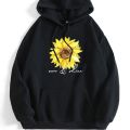 Cross-border women's spring and autumn fashion printing after bag collar velvet hooded sweatshirt female student foreign trade jacket wholesale.