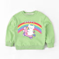 Girls sweatshirt spring children's clothes top women's new small and medium-sized children round neck cotton long sleeve children's cartoon autumn clothes white.