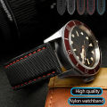 20mm 22mm 24mm Nylon Leather Watchband For Tudor Black Shield Breitling Tissot Starfish Men Women Canvas Fabric Watch Strap.