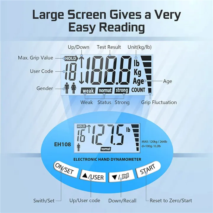 1%20Pcs%20Hand%20Dynamometer%20Electronic%20Hand%20Dynamometer%20Grip%20Strength%20Trainer%20Hand%20Dynamometer%20Grip%20Meter%20Electronic%20Measurement%20265%20Lbs%20Hand%20Strength%20-%20Image%202