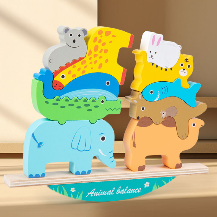 Cross-border CPC Animal Balance Stacking Fun Children's Hand-Eye Coordination Educational Early Education Balance Stacking High Building Block Toys