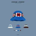 2022 New Korean-Japanese Hand Buckle Crochet Bucket Hat Spring and Autumn Winter Sun Hat Female Cherry Designer Bob Basin Hat. 