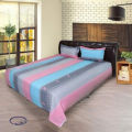 Cotton Fabric Printed 7 Feet by 8 Feet Double King Size Bedsheet Set with Two Pillow Covers Bed Sheet.