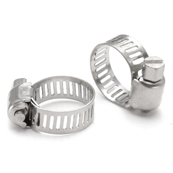 20 PCS- Heavy Duty Stainless Steel Hose Clamp (6-20mm Clips with adjustable screw) for LPG Gas Pipe Fitting Hose Pipe