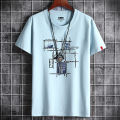 Kwai New Summer Short Backing Shirt Round Neck T-shirt Fashion Couple Half Sleeve Men's T.