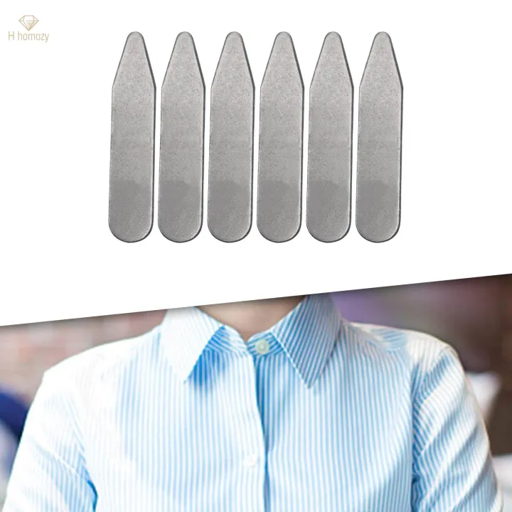 6Pcs%20Collar%20Stays%20Exquisite%20Wrinkle%20Metal%20for%20Uniform%20Engagement%20Daily%2050mmx10mmx0.8mm%20-%20Image%202