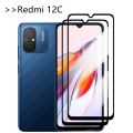 【2023】 2PCS Tempered Glass for Xiaomi Redmi 12C Screen Protector Protective Glass on Red mi 12 C Protection Full Cover Front Glass. 