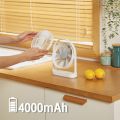 JISULIFE FA19 Rotable Desk Fan Rechargeable 4000mAH with 4 Gear Wind Speed. 