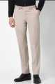 Peter England Elite Men Beige Check Slim Fit Formal Trousers. 