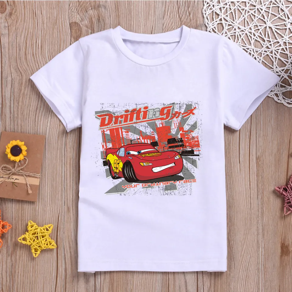 DISNEY Cars T Shirt For Kids The Lightning McQueen Printing Anime