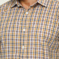 Casual check shirt for men white and yellow color. 