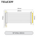TEUCER PCI-E 4.0 X16 Riser Cable Video Card Extension Shielded Flexible 90° Mounting GPU Extension Cord Black/White. 