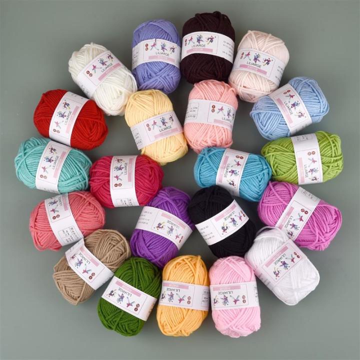 25g 5ply Soft Milk Cotton Knitting Yarn Anti-Pilling High Quality Knitting Cotton Yarn For Crochet Scarf Sweater Hat Doll Craft