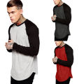 Streetwear Men Baseball Long Sleeve Splicing T-Shirt Crew Neck Fashion Casual Cago Sports Team Tee Autumn Tops. 