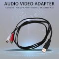 1.5M Usb A Male To 2X Rca Phono Male Av Cable Lead Pc Tv Aux Audio Video Adapter.