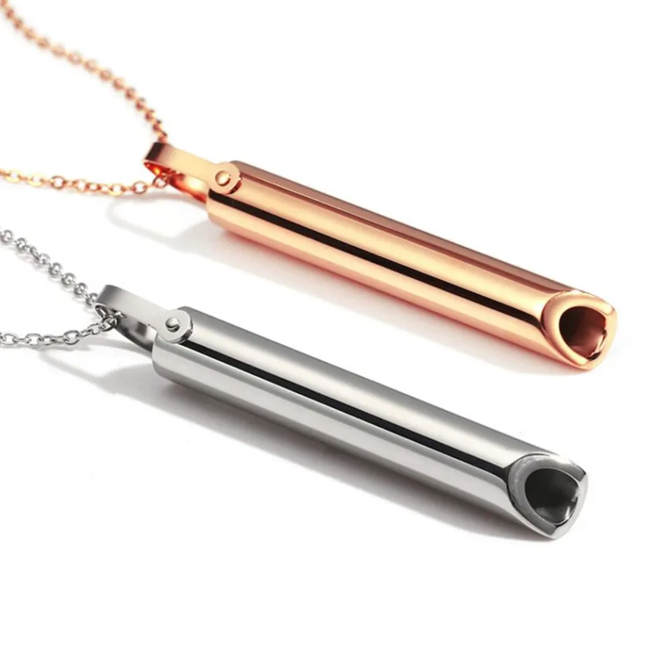 Stainless Steel Mindfulness Breathing Necklace for Women Men