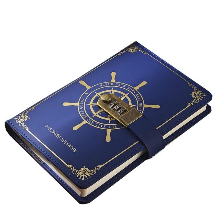 Secure%20Notebook%20Sailor's%20Voyage%20Password%20Notebook%20Leather%20Cover%20Password-locked%20Locked%20Diary%20book%20A5%20Size%20Thick%20Pages%20Password%20-%20Image%209