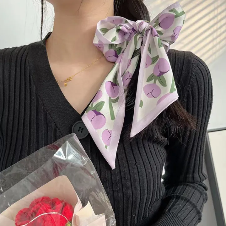 Green%20Silk%20Scarf%20Headband%20Light%20Luxury%20Satin%20Plaid%20Fashion%20Simple%20Floral%20Thin%20Headband%20Fresh%20Headwear%20For%20Women%20Stylish%20Gift%20Bayline%20-%20Image%203