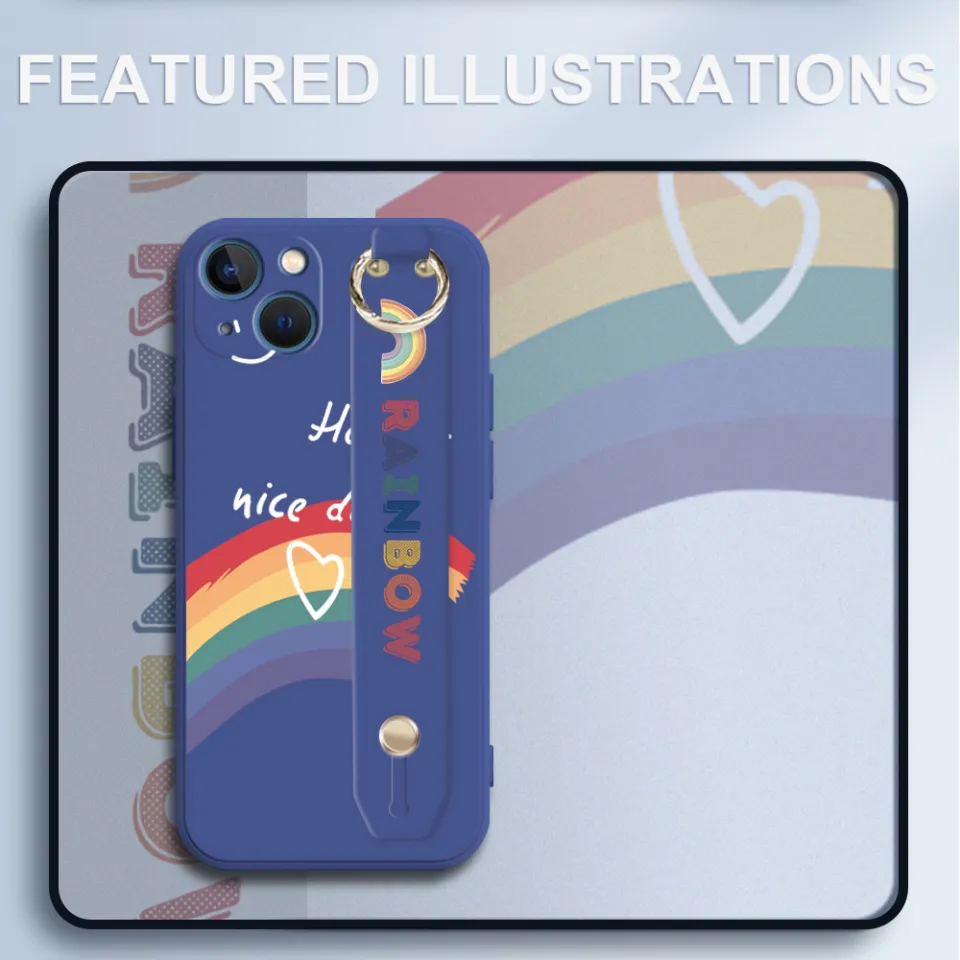 Jizetin for OnePlus 7T Pro Wrist Strap Case INS Style Smile