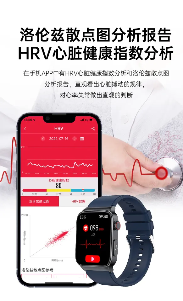 Glucose Monitor Ecg And Blood Oxygen 2022 New E500 Intelligent Non