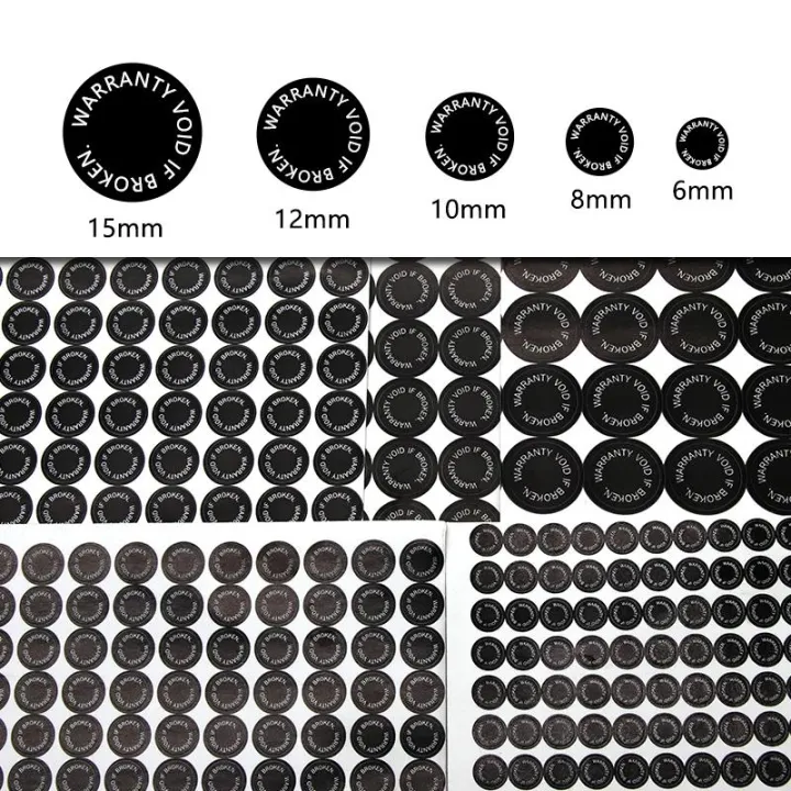 WARRANTY%20VOID%20IF%20BROKEN%20Screw%20Hole%20Tamper%20Evident%20Security%20Seal%20Removal%20Proof%206/8/10/12/15mm%20Open%20Warning%20Brittle%20Paper%20Sticker%20-%20Image%202