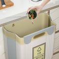 Wall Mounted Folding Trash Can Kitchen Foldable Waste Bins Hanging Storage Basket Plastic Sorting Kitchen Cabinet Trash Bin.