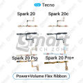 Tecno Spark 20 20c 20 Pro 20 Pro Plus KJ6 KJ5 BG7 KJ7 Power on / off Switch Button Side Volume Up Down Buttons Flex Cable Replacement Parts.