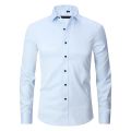 Men's Purple Bamboo Fiber Dress Shirts Brand Long Sleeve Shirt Solid Slim Fit Casual Formal Non Iron Work Shirt Camisa Masculina.