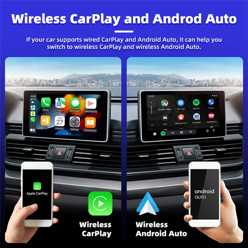 Car AI BOX 2-In-1 Wireless Android Auto Carplay Adapter