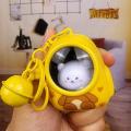 Creative Bear Keychain Starry Cute Small Night Light Keychain Kawaii Light Up Astronaut Keychain for Car Accessory Backpack.