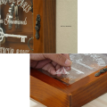 Wooden Key Box, Retro, Wall, Key Cabinet with Magnetic Door, Solid Wood Storage with 6 Hooks -A. 