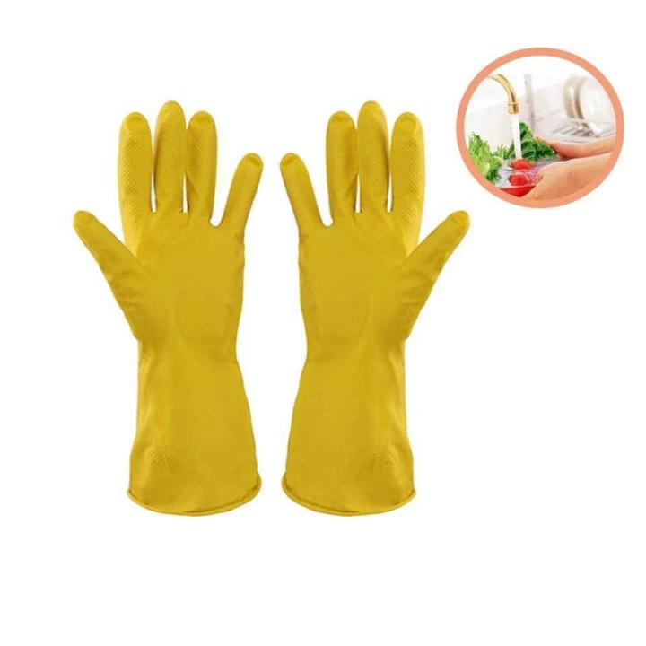DeoDap Reusable Household Rubber Cleaning Gloves,Dishwashing Gloves, Kitchen Cleaning, - Hand Gloves - Hand Gloves
